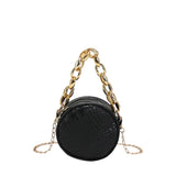 Crocodile Pattern Mini Round Bag Chain Women's Bag