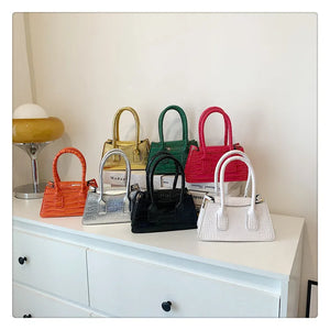 Crocodile Pattern Small Tote Bag Solid Crossbody Bags for Women Shoulder Bag