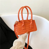 Crocodile Pattern Small Tote Bag Solid Crossbody Bags for Women Shoulder Bag