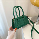 Crocodile Pattern Small Tote Bag Solid Crossbody Bags for Women Shoulder Bag