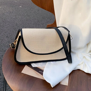 Crocodile Pattern Square Tote Bag High PU Leather Women's Handbag