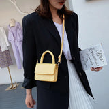 Crocodile Pattern Top-handle Bag Women's Handbags Solid Ladies Messenger Bags