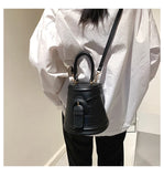 Crocodile Pattern Tote Bag Contrast Bucket Bag PU Leather Women's Handbag