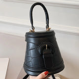 Crocodile Pattern Tote Bag Contrast Bucket Bag PU Leather Women's Handbag