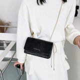 Crocodile Pattern Women Handbag Leather Chain Crossbody Bags