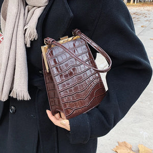 Crocodile Pattern Women Handbag PU Leather Shoulder Bag Mini Shoulder Mobile Pho