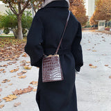 Crocodile Pattern Women Handbag PU Leather Shoulder Bag Mini Shoulder Mobile Pho