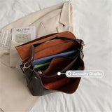 Crocodile Pattern Women Shoulder Messenger Bag Large Capacity Retro Flap Tote