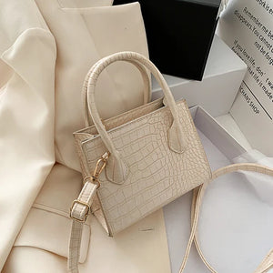 Crocodile Pattern Women Small Square Bags Classic PU Leather Ladies Crossbody