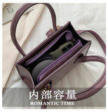 Crocodile Pattern Women Small Square Bags Classic PU Leather Ladies Crossbody