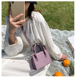 Crocodile Pattern Women Small Square Bags Classic PU Leather Ladies Crossbody