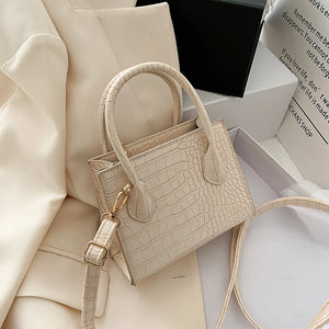 Crocodile Pattern Women Small Square Bags Classic PU Leather Ladies Crossbody