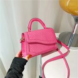 Crocodile Pattern Women Small Square Bags PU Leather Shoulder Bag