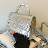 Crocodile Pattern Women Small Square Bags PU Leather Shoulder Bag