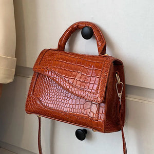 Crocodile Pattern Women Small Square Bags PU Leather Shoulder Bag