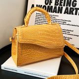 Crocodile Pattern Women Small Square Bags PU Leather Shoulder Bag