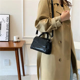 Crocodile Pattern Women Small Square Bags PU Leather Shoulder Bag
