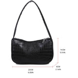 Crocodile Pattern Women Underarm Bag PU Leather Small Shoulder Bags