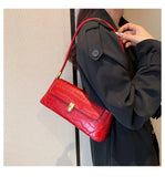 Crocodile Pattern Zipper Women's Handbag