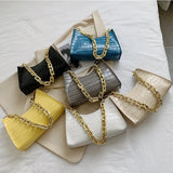 Crocodile Pattern Zipper Handbags Embossed Shoulder Bag
