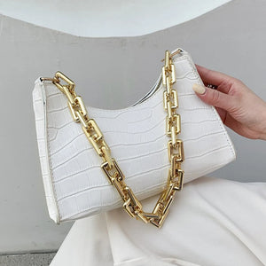 Crocodile Pattern Zipper Handbag for Women