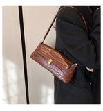 Crocodile Pattern Zipper Women's Handbag