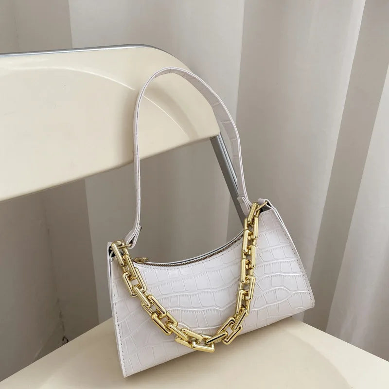 Crocodile Pattern Zipper Handbags with Shoulder Bag