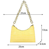 Crocodile Pattern Zipper Handbags Embossed Shoulder Bag