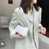 Crocodile Pattern Zipper Handbags Embossed Lacquer Shoulder Bag