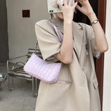 Crocodile Pattern Zipper Handbags Embossed Lacquer Shoulder Bag