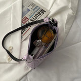 Crocodile Pattern Zipper Handbags Embossed Lacquer Shoulder Bag