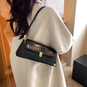 Crocodile Pattern Zipper Women's Handbag