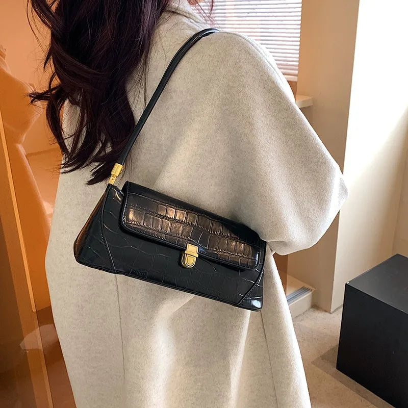 Crocodile Pattern Zipper Women's Handbag