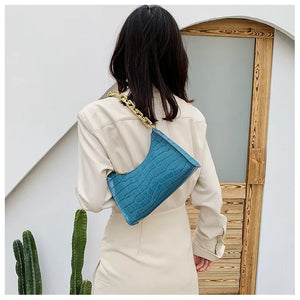 Crocodile Pattern Zipper Handbags Shoulder Bag for Women