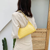 Crocodile Pattern Zipper Handbags Lacquer Shoulder Bag