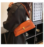 Crocodile Pattern Zipper Women's Handbag