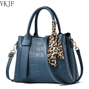 Crocodile Pattern Zipper Handbags Embossed Shoulder Messenger Bag