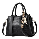 Crocodile Pattern Zipper Handbags Embossed Shoulder Messenger Bag