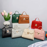 Crocodile Print Shoulder Bag Small Kelly Bag Chain Crossbody Bag