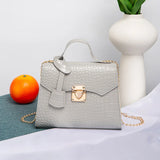 Crocodile Print Shoulder Bag Small Kelly Bag Chain Crossbody Bag