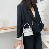 Crocodile Print Mini Shoulder Bag for Women