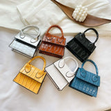 Crocodile Print Mini Shoulder Bag for Women