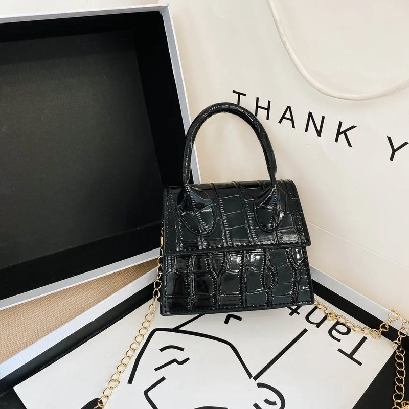 Crocodile Print Mini Shoulder Bag for Women