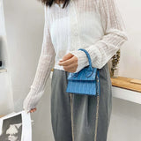 Crocodile Print Mini Shoulder Bag for Women