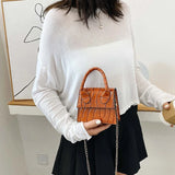 Crocodile Print Mini Shoulder Bag for Women