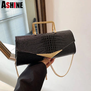 Crocodile Small Ladies Chains Shoulder Messenger Purses Women Hand Bags