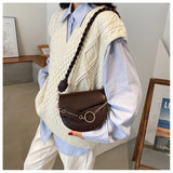Crocodile Semicircle Saddle Bags Women's Crossbody Bags