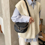 Crocodile Semicircle Saddle Bags Women's Crossbody Bags
