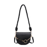 Crocodile Semicircle Saddle Bags Women's Crossbody Bags
