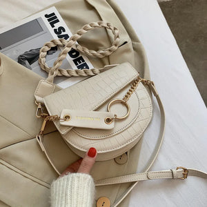 Crocodile Semicircle Saddle Bags Crossbody Handbags